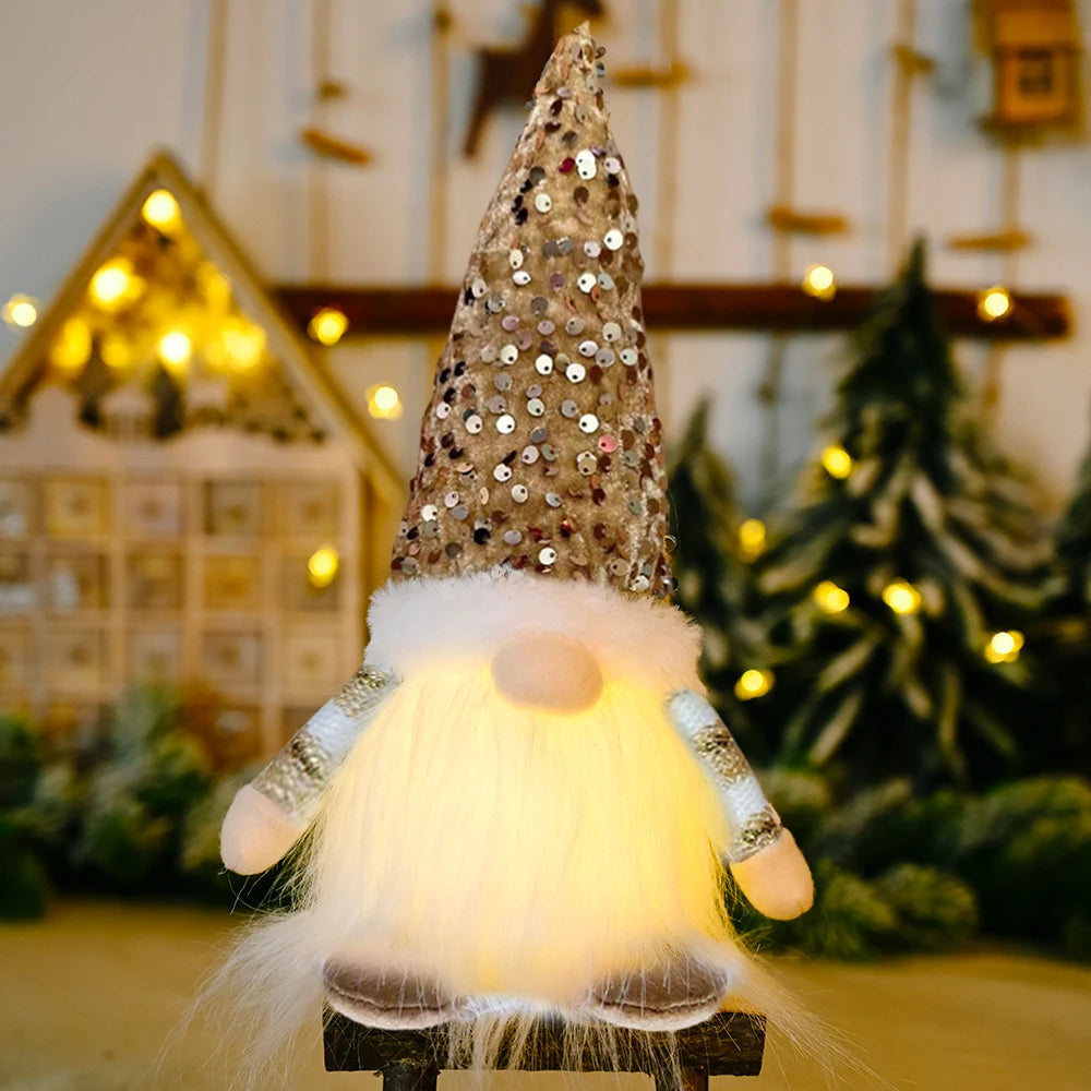 Glowing Gnome Christmas Faceless Doll - 30Cm Tree Decoration & Night Light for Festive Home Decor - Perfect Xmas Gift for 2023 & New Year!