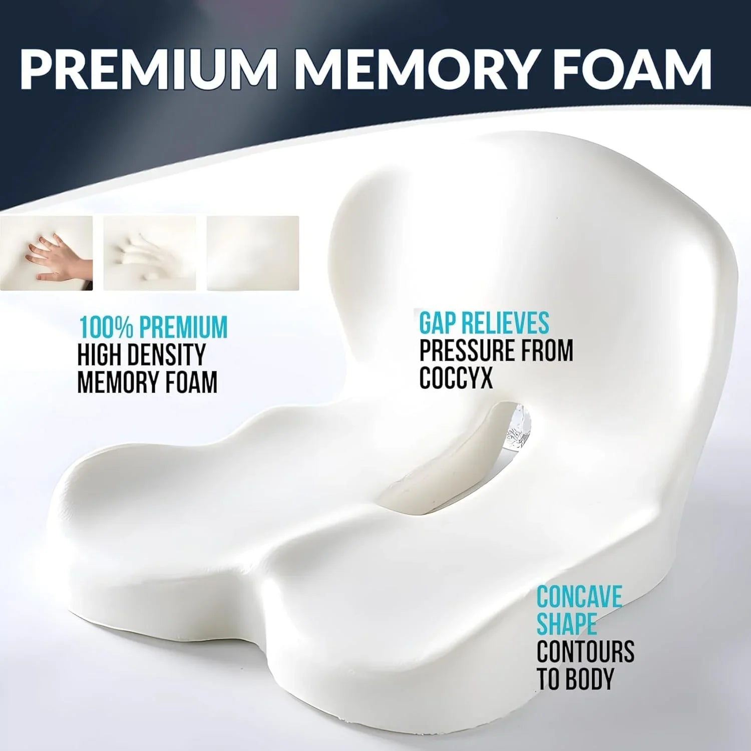 Ultimate Comfort Memory Foam Seat Cushion & Backrest for Office and Car - Ergonomic Support for Pain Relief