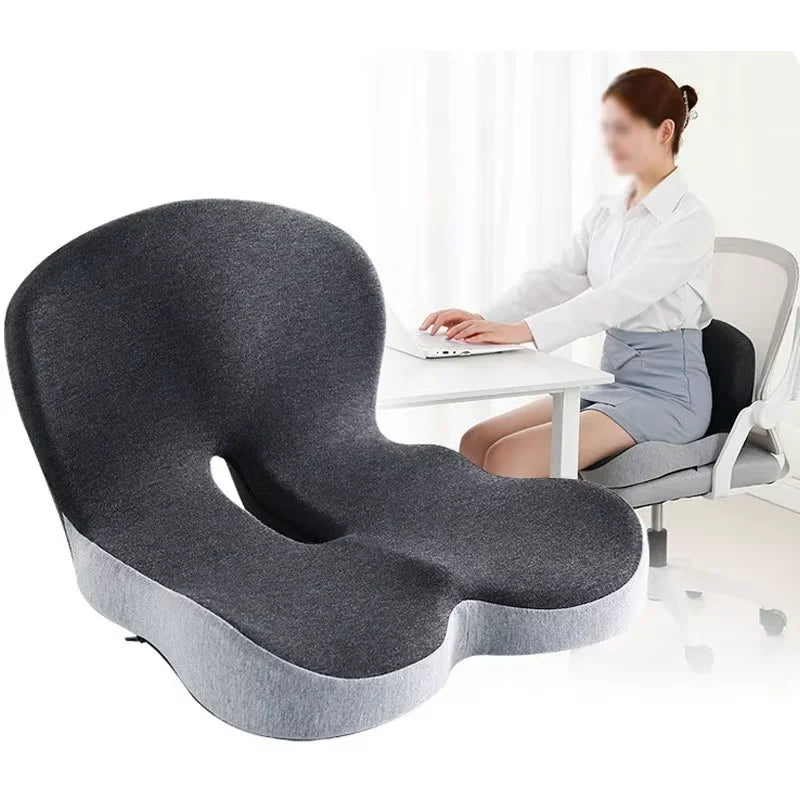 Ultimate Comfort Memory Foam Seat Cushion & Backrest for Office and Car - Ergonomic Support for Pain Relief