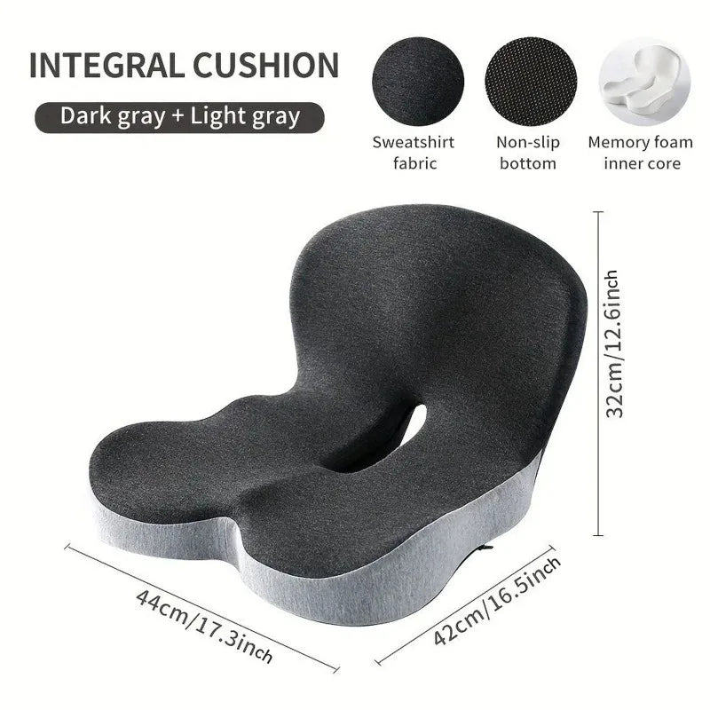 Ultimate Comfort Memory Foam Seat Cushion & Backrest for Office and Car - Ergonomic Support for Pain Relief
