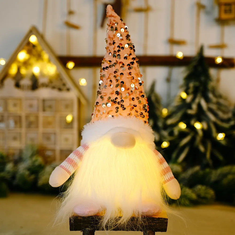 Glowing Gnome Christmas Faceless Doll - 30Cm Tree Decoration & Night Light for Festive Home Decor - Perfect Xmas Gift for 2023 & New Year!