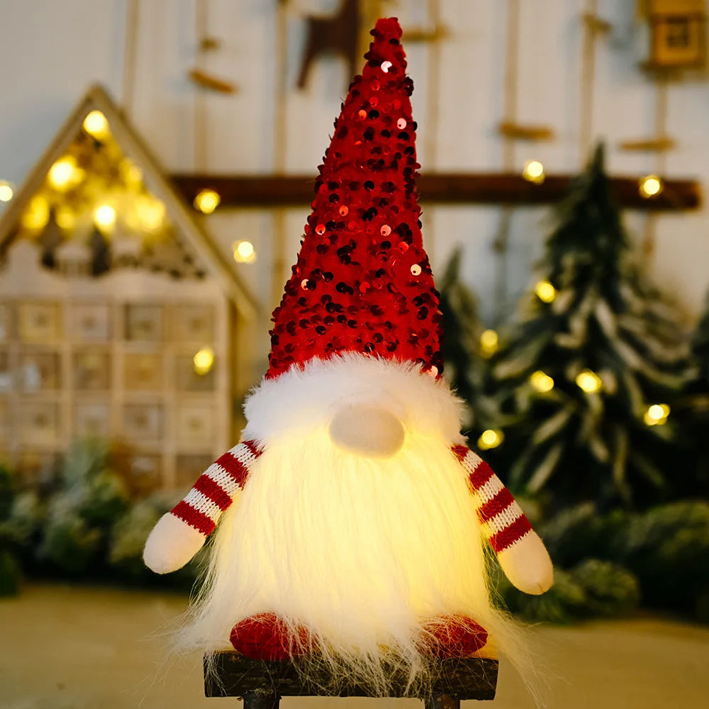 Glowing Gnome Christmas Faceless Doll - 30Cm Tree Decoration & Night Light for Festive Home Decor - Perfect Xmas Gift for 2023 & New Year!