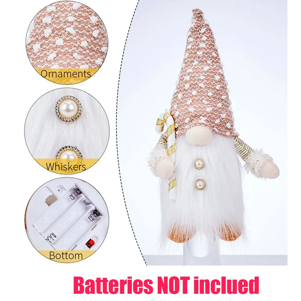 Glowing Gnome Christmas Faceless Doll - 30Cm Tree Decoration & Night Light for Festive Home Decor - Perfect Xmas Gift for 2023 & New Year!