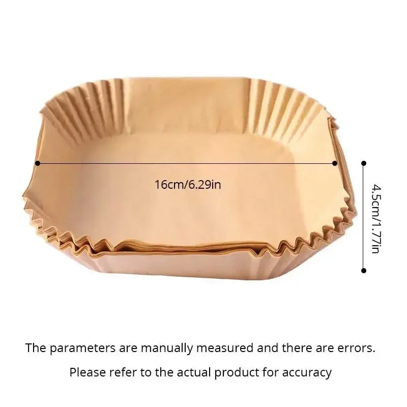 50 Eco-Friendly Air Fryer Disposable Paper Liners - Nonstick Baking Mats for Easy Cleanup and Versatile Cooking