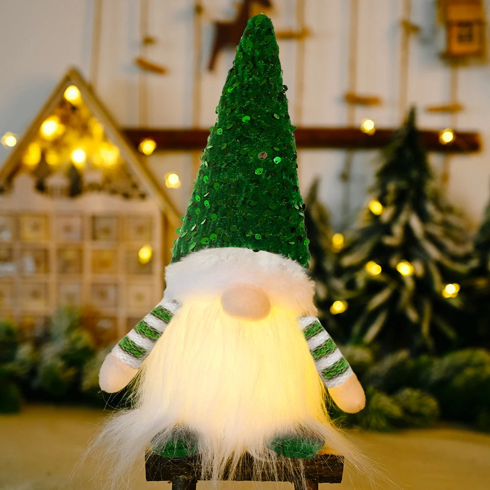 Glowing Gnome Christmas Faceless Doll - 30Cm Tree Decoration & Night Light for Festive Home Decor - Perfect Xmas Gift for 2023 & New Year!